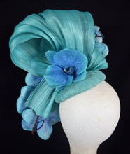 Load image into Gallery viewer, Aqua orchid floral fascinator