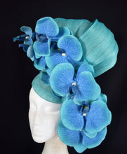 Load image into Gallery viewer, Aqua orchid floral fascinator