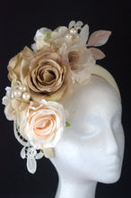 Load image into Gallery viewer, Beige nude cream floral headband