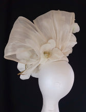 Load image into Gallery viewer, Cream ivory orchid floral fascinator