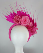 Load image into Gallery viewer, Hot pink floral crown
