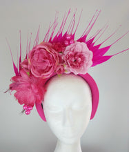 Load image into Gallery viewer, Hot pink floral crown