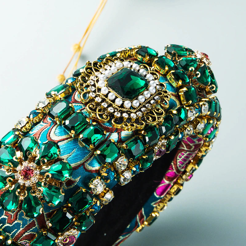 Emerald green baroque style headband – Beautiful Fascinators display picture 1