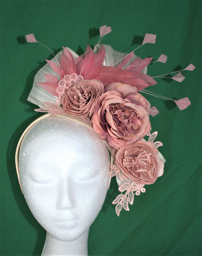 Blush pink floral headband