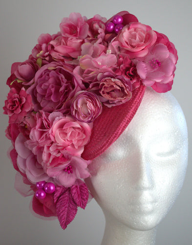 Hot pink floral hat