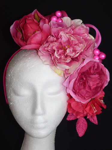 Hot pink floral crown
