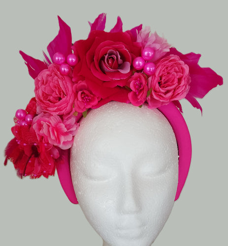 Fuchsia floral headband