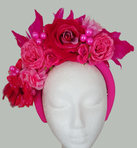 Fuchsia floral headband