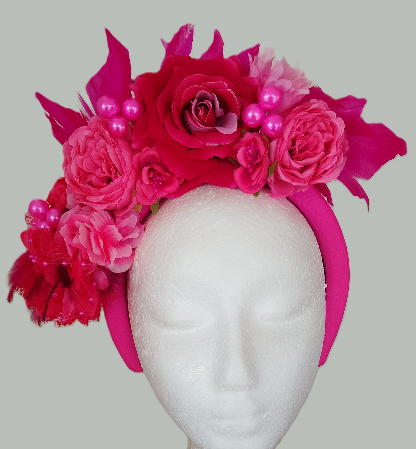 Fuchsia floral headband
