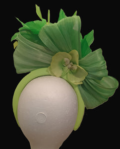 Lime green floral headband