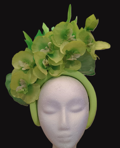 Lime green floral headband