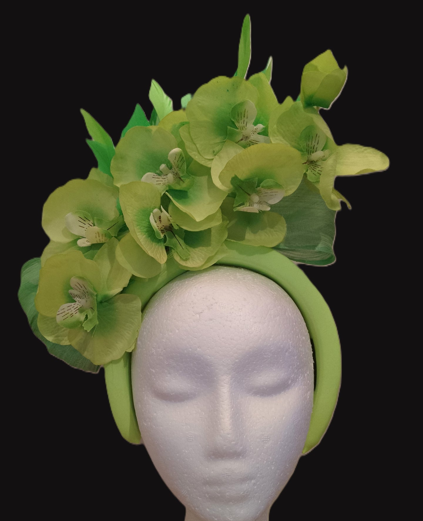Lime green floral headband