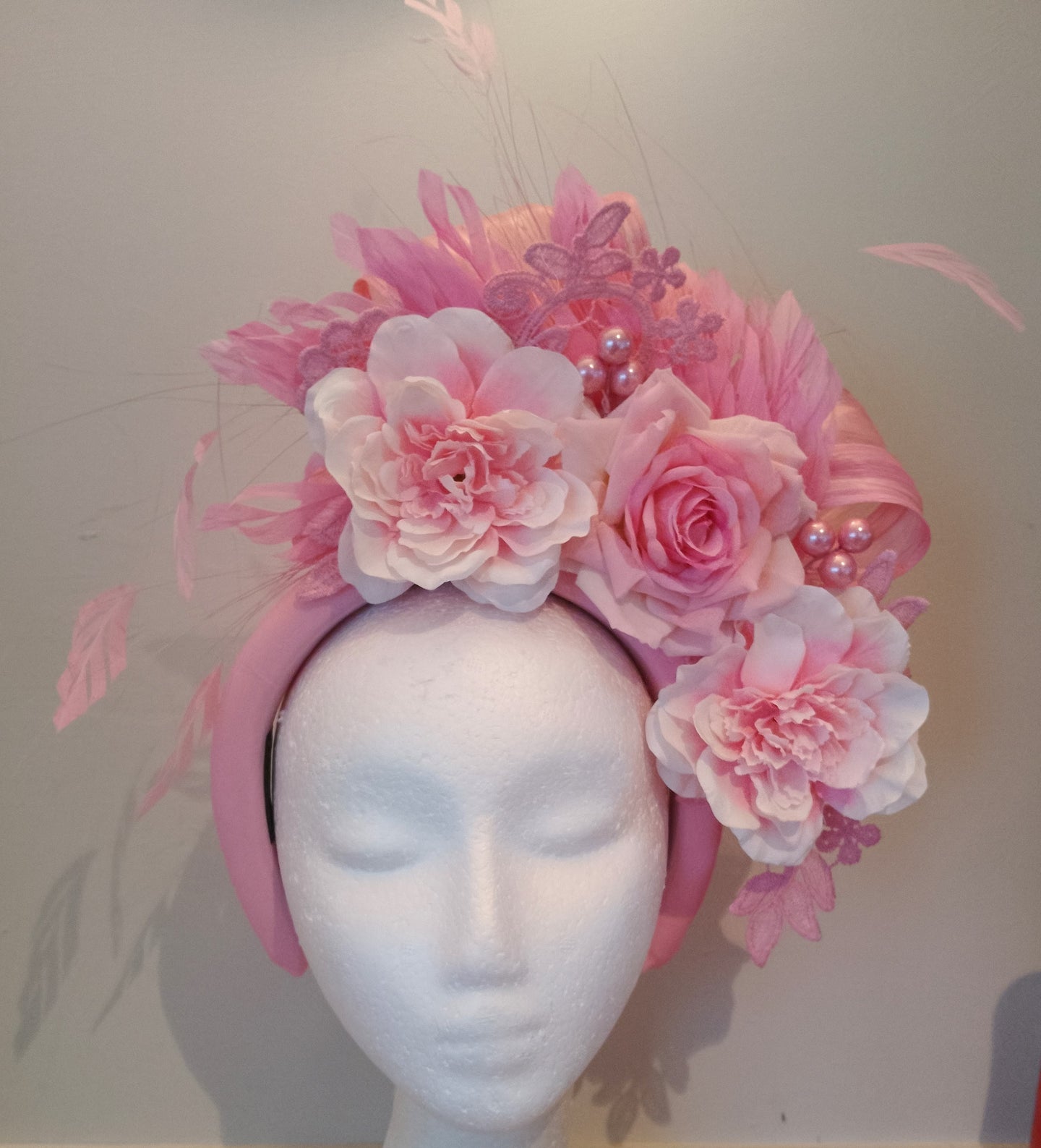 Light pink floral fascinator