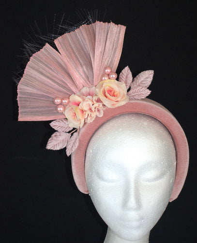 PALE PINK cream floral headband