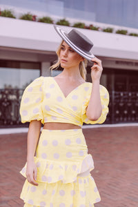 Black and white boater hat
