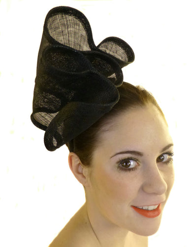 Black ruffle fascinator