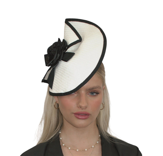 Black and white fascinator with pretty bow
