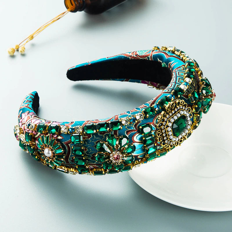 Emerald green baroque style headband – Beautiful Fascinators display picture 3