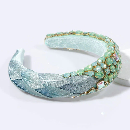 Green embellished jewel headband